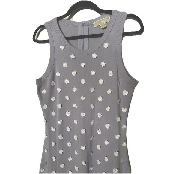 Michael Michael Kors Dress Womens Medium Lilac Sleeveless Sheath Floral Back Zip - Picture 3 of 6